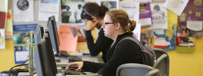 Students in a computer lab